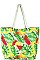 TROPICAL FRUIT PRINT CANVAS SHOPPER BAG