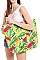 TROPICAL FRUIT PRINT CANVAS SHOPPER BAG