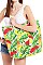 TROPICAL FRUIT PRINT CANVAS SHOPPER BAG