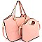 MC0030-LP Metal Handle 2 in 1 Classy Satchel Tote SET