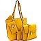 Textured 5 in 1 Classy Tote Value SET MH-MC0035W