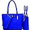 MD038W-LP Bow Accent 3 in 1 Twin Tote SET with Wallet