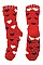 Pack of (12 Pairs) Fur Lining Socks Hearts Patterns Assorted Colors FM-MD8341