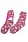 Pack of (12 Pairs) Fur Lining Socks Hearts Patterns Assorted Colors FM-MD8341