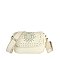 Laser Cut Printed Flap Crossbody Bag