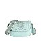 Laser Cut Printed Flap Crossbody Bag