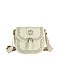Laser Cut Printed Buckle Flap Crossbody Bag