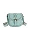 Laser Cut Printed Buckle Flap Crossbody Bag