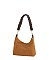 Braided Handle Suede Bucket Shoulder Bag