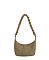 Braided Handle Suede Shoulder Bag