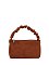 Ruched Top Handle Mini Suede Crossbody Bag