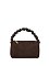 Ruched Top Handle Mini Suede Crossbody Bag