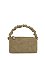 Ruched Top Handle Mini Suede Crossbody Bag