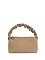 Ruched Top Handle Mini Suede Crossbody Bag