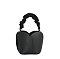 Ruched Top Handle Bucket Satchel