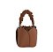 Ruched Top Handle Bucket Satchel