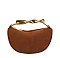 Twisted Top Handle Suede Satchel Bag