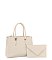 2-in-1 Leather Satchel Bag With Matching Envelop Clutch