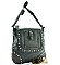 LARGE QUALITY LEATHER LIKE RHINESTONE MESSENGER