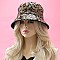 TRENDY SEQUIN LEOPARD CHEETAH PRINT BUCKET HAT