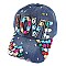 "LOVE" Large Colorful Gems Stoned on Distressed Denim Cap