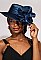 MEDIUM BRIM SATIN DRESSY HAT WITH A BROOCH ACCENT