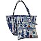 OVERSIZE  Hundred Dollar Bill Print Tote Bag With Pouch Set