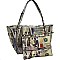 OVERSIZE  Hundred Dollar Bill Print Tote Bag With Pouch Set