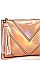 FASHION HOLOGRAM TINT BIG TASSEL CLUTCH WITH CHAIN