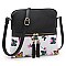 Flower Butterfly Printed Colorblock Tassel Zipper