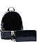 STYLISH 2IN1 CHIC GLOSSY FASHION BACKPACK WITH MATCHING WALLET JYMH-1082-W