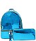 STYLISH 2IN1 CHIC GLOSSY FASHION BACKPACK WITH MATCHING WALLET JYMH-1082-W
