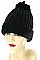 Pack of 12 (pieces) Assorted Fashionable Pom Pom Knit Beanies FM-MHA2512