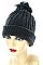 Pack of 12 (pieces) Assorted Fashionable Pom Pom Knit Beanies FM-MHA2512