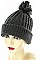 Pack of 12 (pieces) Assorted Fashionable Pom Pom Knit Beanies FM-MHA2512