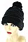 Pack of 12 (pieces) Assorted Fashionable Pom Pom Knit Beanies FM-MHA2514