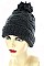 Pack of 12 (pieces) Assorted Fashionable Pom Pom Knit Beanies FM-MHA2514