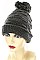 Pack of 12 (pieces) Assorted Fashionable Pom Pom Knit Beanies FM-MHA2514