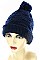 Pack of 12 (pieces) Assorted Fashionable Pom Pom Knit Beanies FM-MHA2514