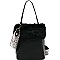 Faux-Fur Accent Bucket Satchel with Snake Print MH-MM7301