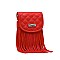 Western Fringe Quilted Crossbody Cell Phone Purse