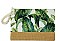 TROPICAL LEAVES PRINT 2-TONE CLUTCH BAG