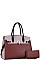 2 in 1 Two Tone Satchel with Wallet