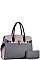 2 in 1 Two Tone Satchel with Wallet
