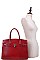 2 IN 1  CROCO PATTERN SATCHEL WITH WALLET