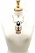 STYLISH BULL HEAD INSPIRED DESIGNER FASHION NECKLACE AND EARRING SET JYMS-4418