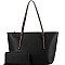 Fashionable Two-Tone Classic Shopper Tote Wallet SET MH-MS1266