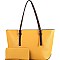 Fashionable Two-Tone Classic Shopper Tote Wallet SET MH-MS1266