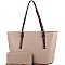 Fashionable Two-Tone Classic Shopper Tote Wallet SET MH-MS1266