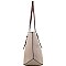 Fashionable Two-Tone Classic Shopper Tote Wallet SET MH-MS1266